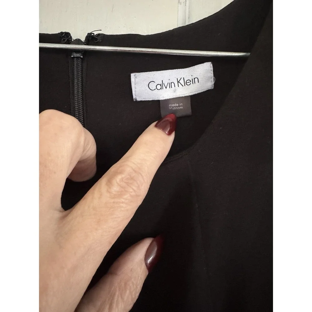 Calvin Klein Black Cold Shoulder Sheath Dress Women's 14‎ Minimalist